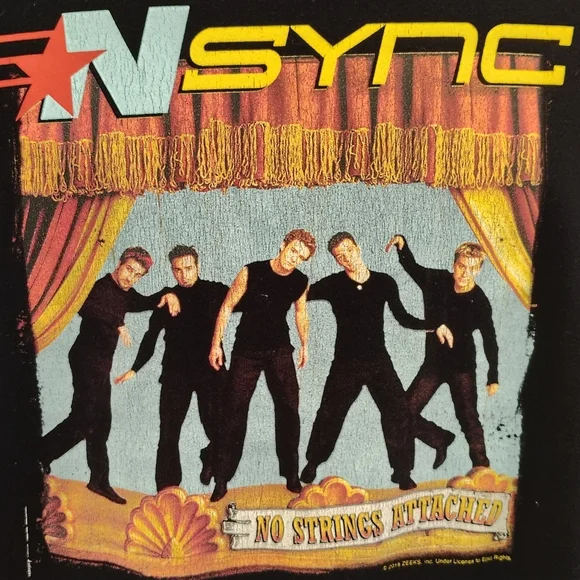 Black NSYNC No Strings Attached Men's Med Fan Tshirt - Picture 2 of 5